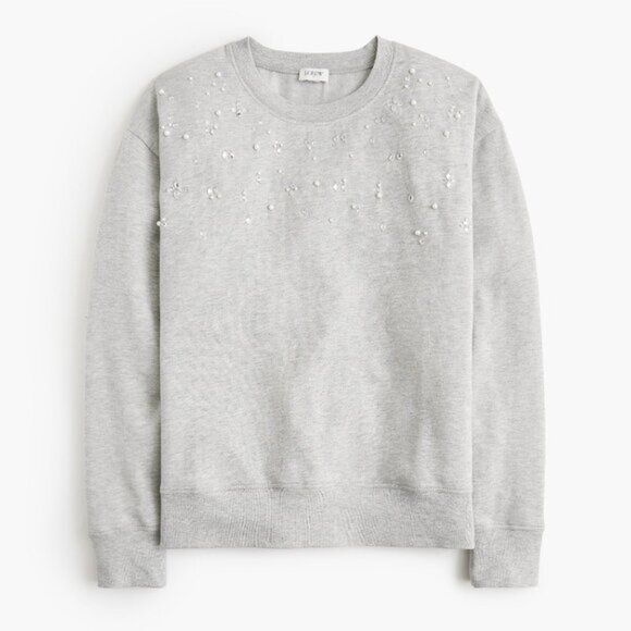 NWT J.Crew Factory Embellished Crewneck Sweatshirt - Picture 4 of 7